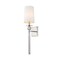 Z-Lite Mia 1 Light Wall Sconce, Polished Nickel & White 805-1S-PN - alternate 1
